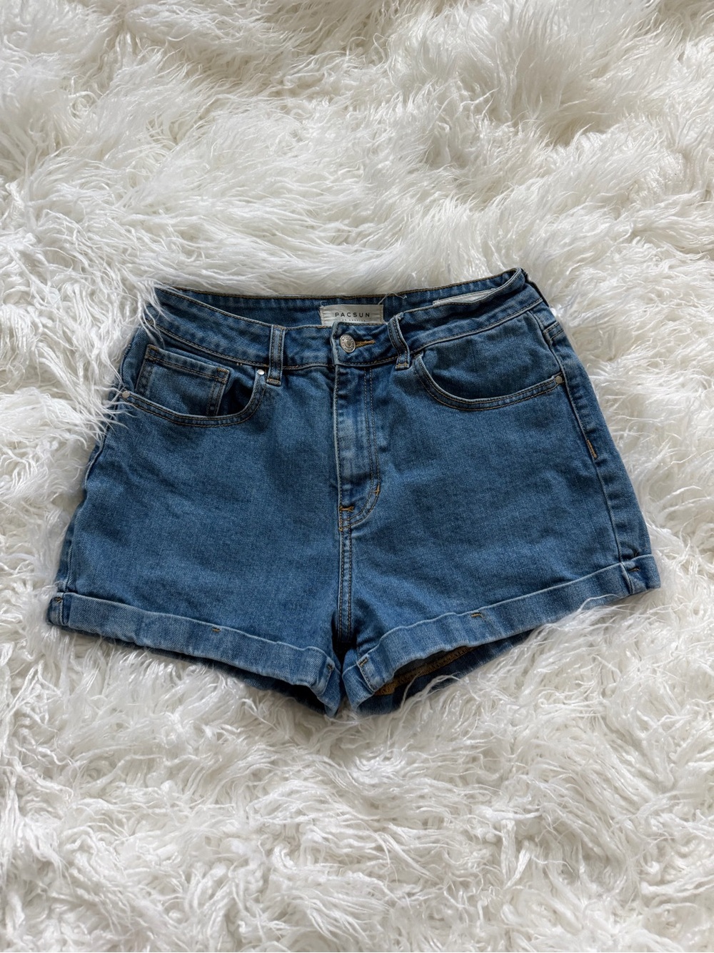 PacSun Women's Blue Denim Mom Short Jean Shorts
